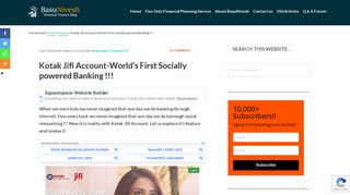 
                            11. Kotak Jifi Account-World's First Socially powered Banking !!!