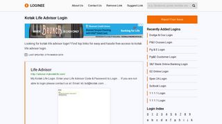
                            4. Kotak Life Advisor Login