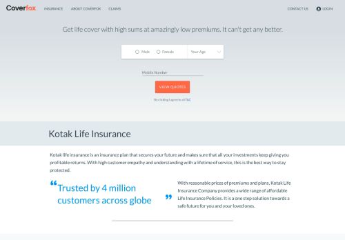 
                            12. Kotak Life Insurance: Facts, Benefits & Plans Online - Coverfox.com