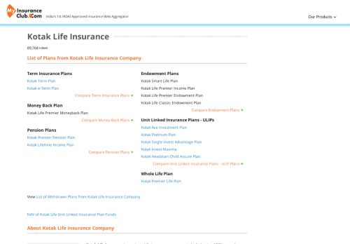 
                            11. Kotak Life Insurance - Plan & Company Details, Reviews, Comparison