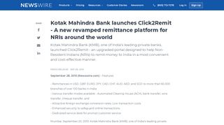 
                            11. Kotak Mahindra Bank launches Click2Remit - A new revamped ...