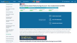 
                            6. Kotak Mahindra Bank Platina Savings Account - Non ...