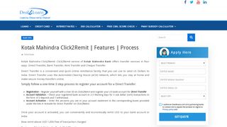 
                            10. Kotak Mahindra Click2Remit | Features | Process – Deal4loans