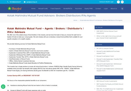 
                            9. Kotak Mahindra Mutual Fund Advisors- Brokers Distributors IFAs ...