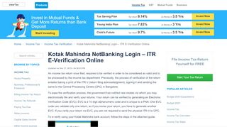 
                            8. Kotak Mahindra NetBanking Login – ITR E-Verification Online - ClearTax