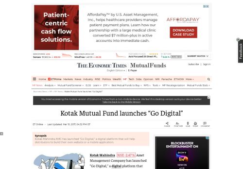 
                            10. Kotak Mutual Fund launches “Go Digital” - The Economic Times