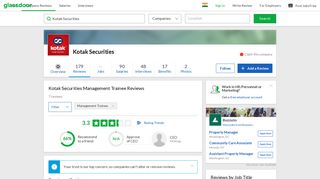 
                            12. Kotak Securities Management Trainee Reviews | Glassdoor.co.in