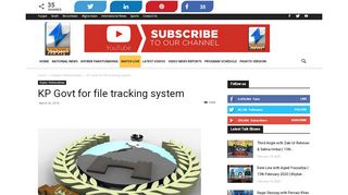 
                            2. KP Govt for file tracking system - Khyber News -Official ...