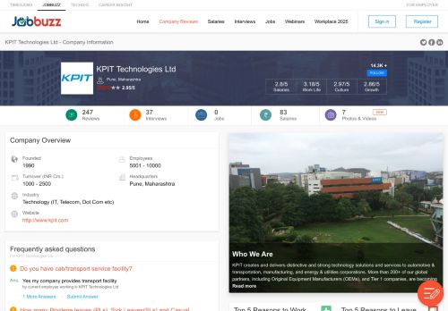 
                            13. KPIT Technologies Ltd - Company Overview | Jobbuzz