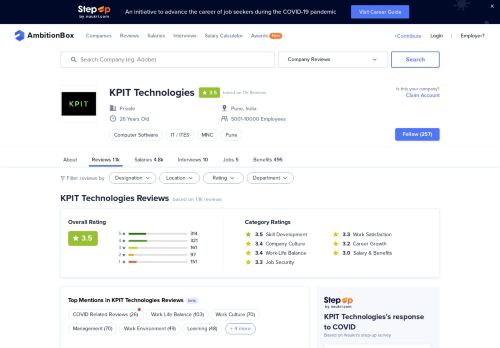 
                            7. KPIT Technologies Reviews by Employees | AmbitionBox (Naukri.com)