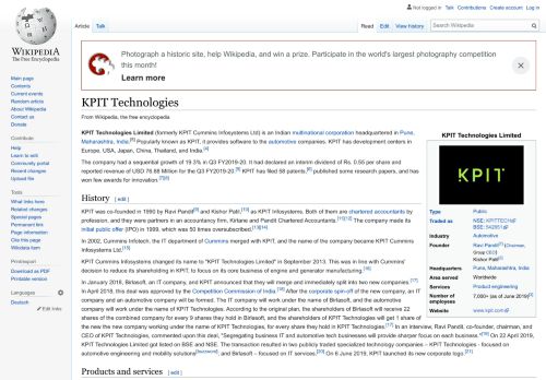 
                            9. KPIT Technologies - Wikipedia