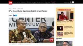 
                            9. KPU Resmi Buka Sipol agar Publik Awasi Parpol - CNN Indonesia