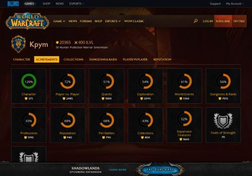 
                            9. Kpym - Achievements - World of Warcraft