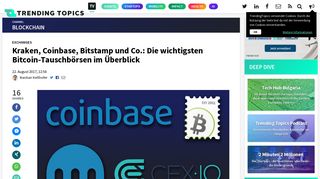 
                            11. Kraken, Coinbase, Bitstamp und Co.: Die wichtigsten Bitcoin ...