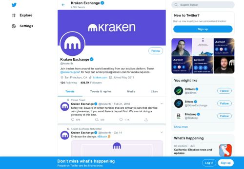 
                            8. Kraken Exchange (@krakenfx) | Twitter