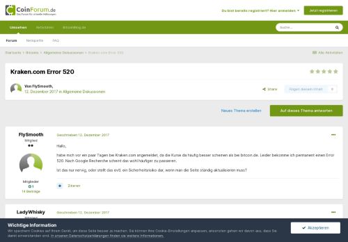 
                            2. Kraken.com Error 520 - Allgemeine Diskussionen - CoinForum.de