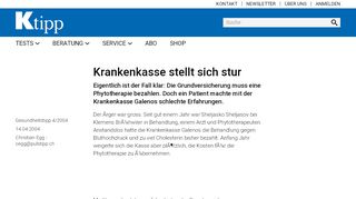 
                            10. Krankenkasse stellt sich stur - Artikel - www.ktipp.ch