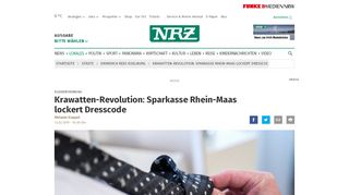 
                            9. Krawatten-Revolution: Sparkasse Rhein-Maas lockert Dresscode | nrz ...