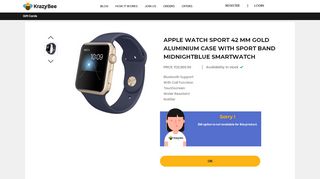 
                            12. KrazyBee - Apple Watch Sport 42 mm Gold Aluminium Case with ...