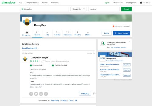 
                            9. KrazyBee - Campus Manager | Glassdoor.co.in