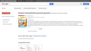 
                            11. Kreative Verkaufsförderung leicht gemacht: Mit starken Ideen ... - Google Books-Ergebnisseite