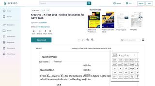
                            12. Kreatryx _ K-Test 2018 - Online Test Series for GATE 2018 | Electronic ...