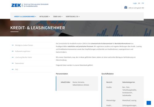 
                            2. Kredit- & Leasingnehmer | ZEK Verein zur Führung einer Zentralstelle ...