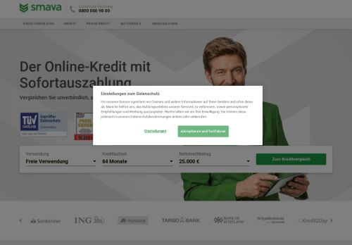 
                            7. Kredit online 02/2019 » Günstiger Kredit in 3 Min | SMAVA