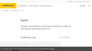 
                            5. Kredit- und Debitkarten | PostFinance