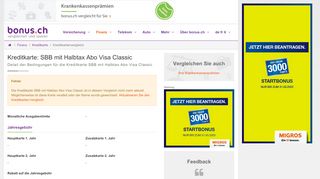 
                            11. Kreditkarte | SBB mit Halbtax Abo Visa Classic - Bonus.ch