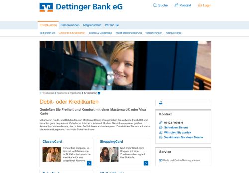 
                            13. Kreditkarten - Dettinger Bank eG