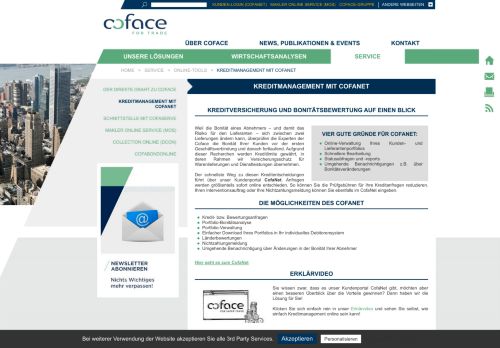 
                            4. Kreditmanagement mit Cofanet / Online-Tools / Service - Coface