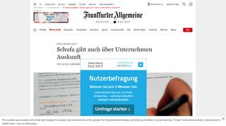 
                            8. Kreditwürdigkeit: Schufa gibt auch über Unternehmen Auskunft - FAZ