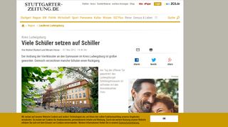 
                            11. Kreis Ludwigsburg: Viele Schüler setzen auf Schiller - Landkreis ...