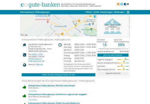 
                            12. Kreissparkasse Hildburghausen: Bewertungen, Öffnungszeiten ...