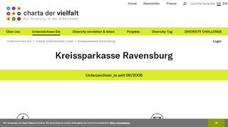 
                            12. Kreissparkasse Ravensburg - Unterzeichner_in der Charta der Vielfalt