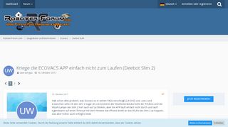 
                            12. Kriege die ECOVACS APP einfach nicht zum Laufen (Deebot Slim 2 ...