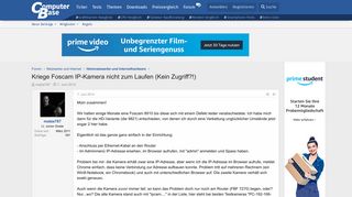 
                            2. Kriege Foscam IP-Kamera nicht zum Laufen (Kein Zugriff ...