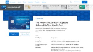 
                            2. KrisFlyer Credit Card | American Express SG
