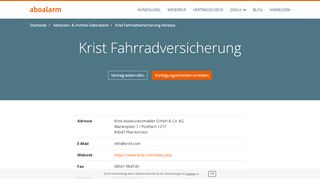 
                            6. Krist Fahrrad Kündigungsadresse und Kontaktdaten - Aboalarm