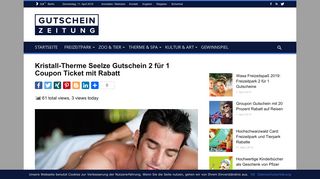
                            8. Kristall-Therme Seelze Gutschein 2 für 1 Coupon Ticket Saison 2019