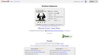 
                            6. Kristina Cabanova chess games and profile - Chess-DB.com