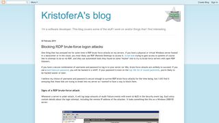 
                            9. KristoferA's blog: Blocking RDP brute-force logon attacks