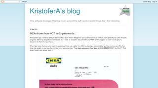 
                            7. KristoferA's blog: IKEA shows how NOT to do passwords...