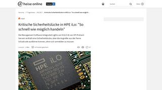 
                            6. Kritische Sicherheitslücke in HPE iLo: 