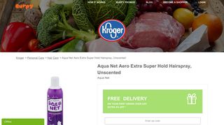 
                            8. Kroger Aqua Net Aero Extra Super Hold Hairspray, Unscented ... - Burpy