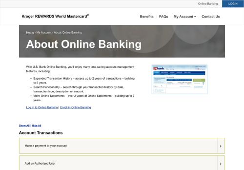 
                            12. Kroger REWARDS World Mastercard® | About Online Banking