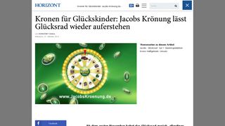 
                            12. Kronen für Glückskinder: Jacobs Krönung lässt Glücksrad wieder ...