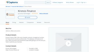 
                            10. Kronos Finance Reviews and Pricing - 2019 - Capterra