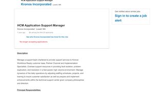 
                            8. Kronos Incorporated hiring HCM Application Support Manager in ...